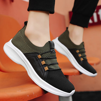 Ortopediske strikkede joggesko – Pustende slip-on-sko med komfortable innleggssåler og sklisikre såler